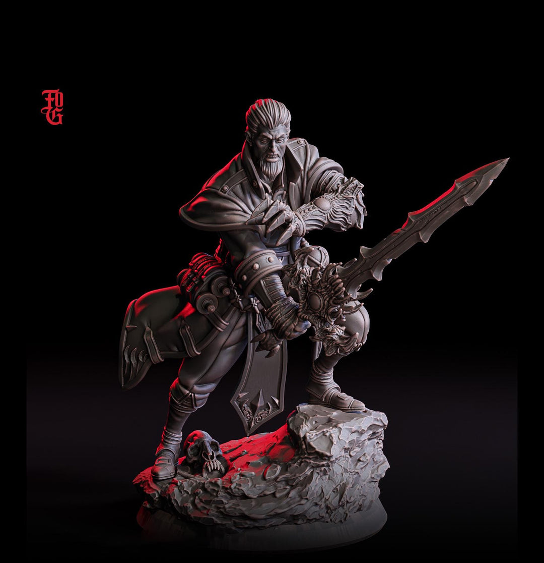 Warlock Hexblade, Fighter PC / NPC | 28mm, 32mm,54mm75mm,100mm Scales | Player Character Mini -D&D 5e Pathfinder Figurine | Flesh of Gods