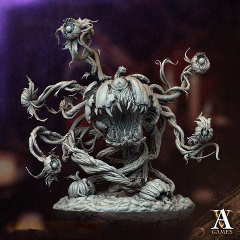 Glarebeast, Pumpkin Beholder | 4 sizes Medium,Large,Huge,Gargantuan| Boss Monster Mini D&D 5e Pathfinder Figurine | Archvillain Games