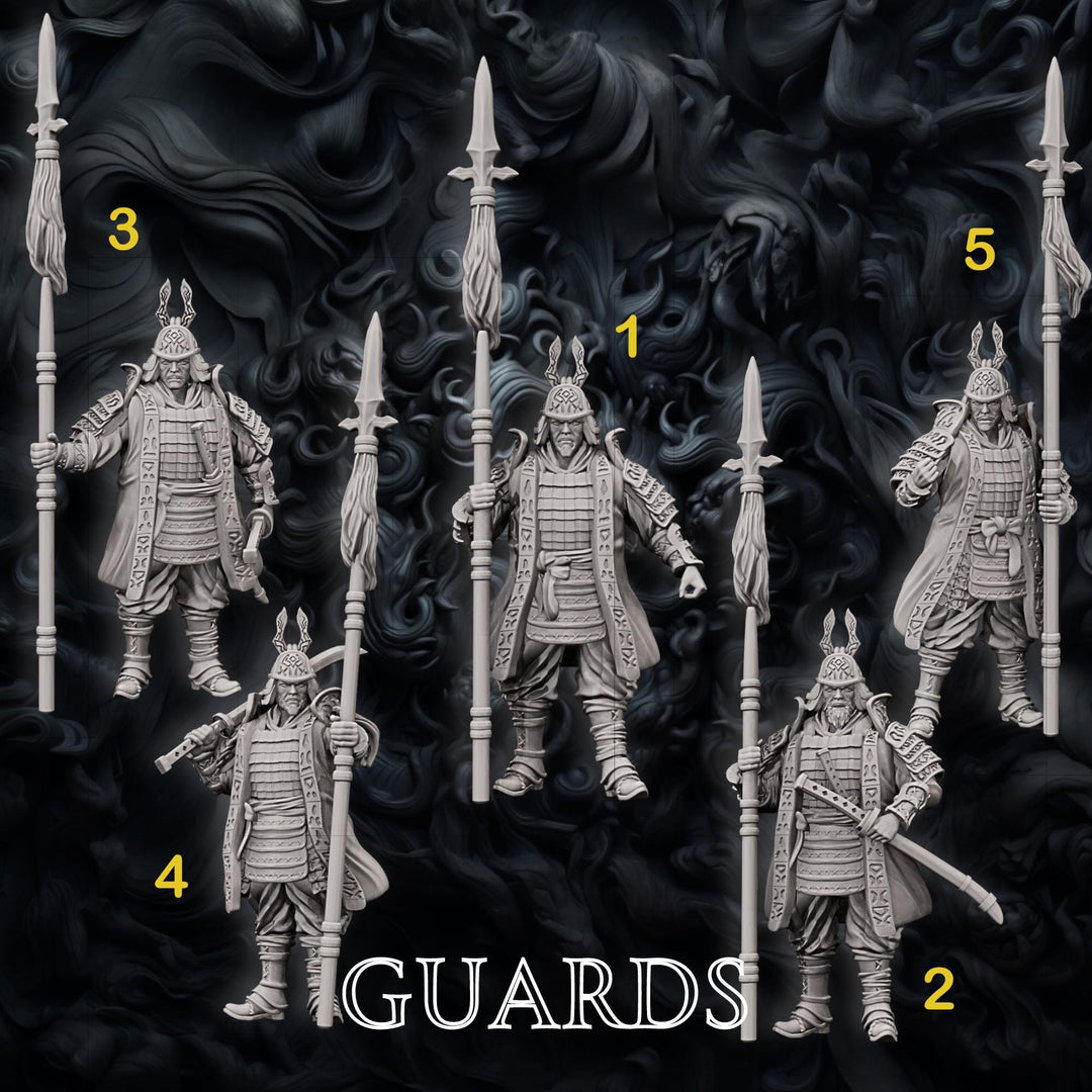 Samurai Polearm Master, Fighter Battle Master, Paladin | DnD Unpainted Miniature 28mm,32mm,54mm,75mm,100mm Scale Figure DnD mini