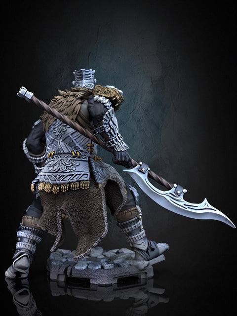 Fighter Polearm Master PC NPC |Unpainted Miniature| 28mm,32mm,54mm,75mm,100mm Scales | Pathfinder Figure | DnD | Figurine unpainted |