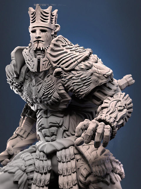 Fighter Polearm Master PC NPC |Unpainted Miniature| 28mm,32mm,54mm,75mm,100mm Scales | Pathfinder Figure | DnD | Figurine unpainted |