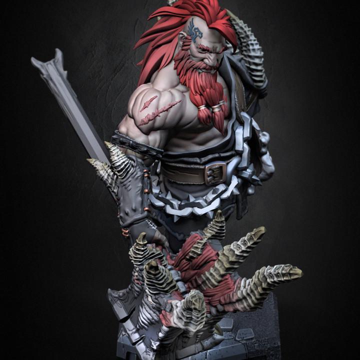 Dwarf Barbarian Fighter Demon Hunter |Unpainted Miniature| 28mm,32mm,54mm,75mm,100mm Scales | Pathfinder Figure | DnD | Figurine unpainted |