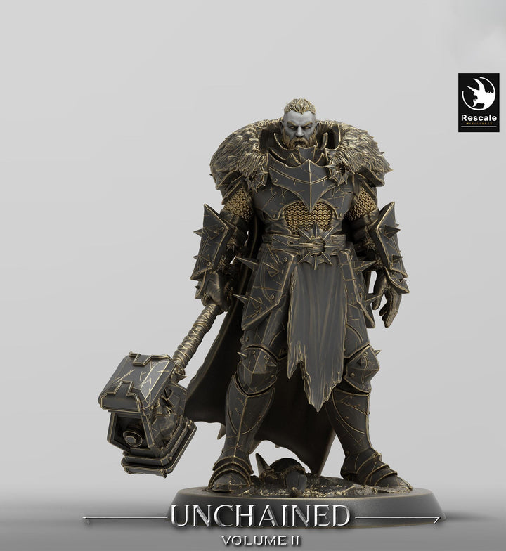 Oathbreaker Paladin, Fighter,Soldier Big Hammer, DnD Unpainted Miniature| 28mm, 32mm,54mm,75mm,100mm Scales | Dungeons &amp; Dragons