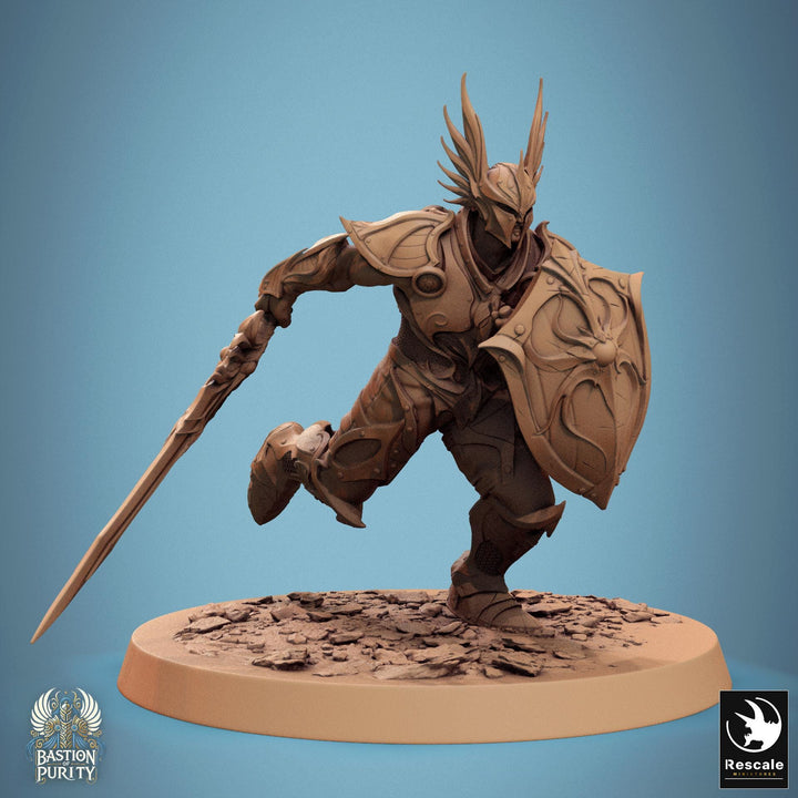 Human Paladin, Fighter Helm/ No Helm, Sword n Shield PC / NPC, DnD 5e Unpainted Mini| 28mm, 32mm,54mm,75mm,100mm Scales |Dungeons &amp; Dragons