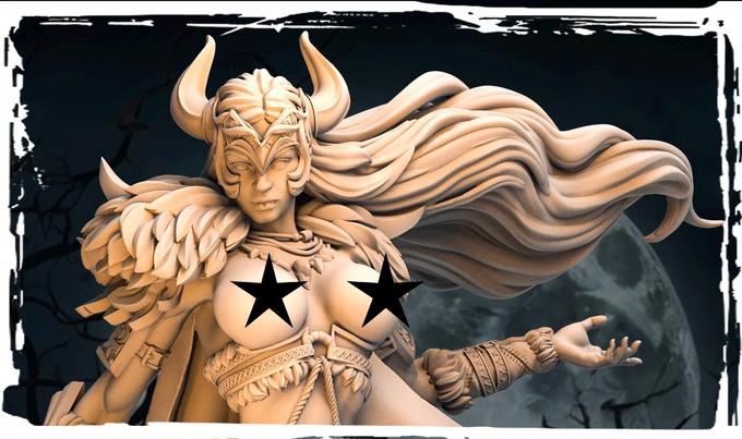 Human Female Barbarian, Fighter, Ranger PC NPC Miniature NSFW Topless versions | 28mm,32mm,54mm,75mm,100mm Scales |Dungeons &amp; Dragons DnD 5e