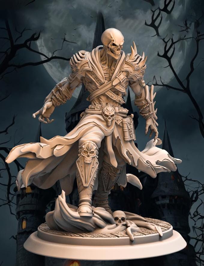 Undead Lich, Demon Fiend Miniature | 28mm,32mm,54mm,75mm,100mm Scales | Dungeons &amp; Dragons figure gift idea DnD 5e | Pathfinder 2e |