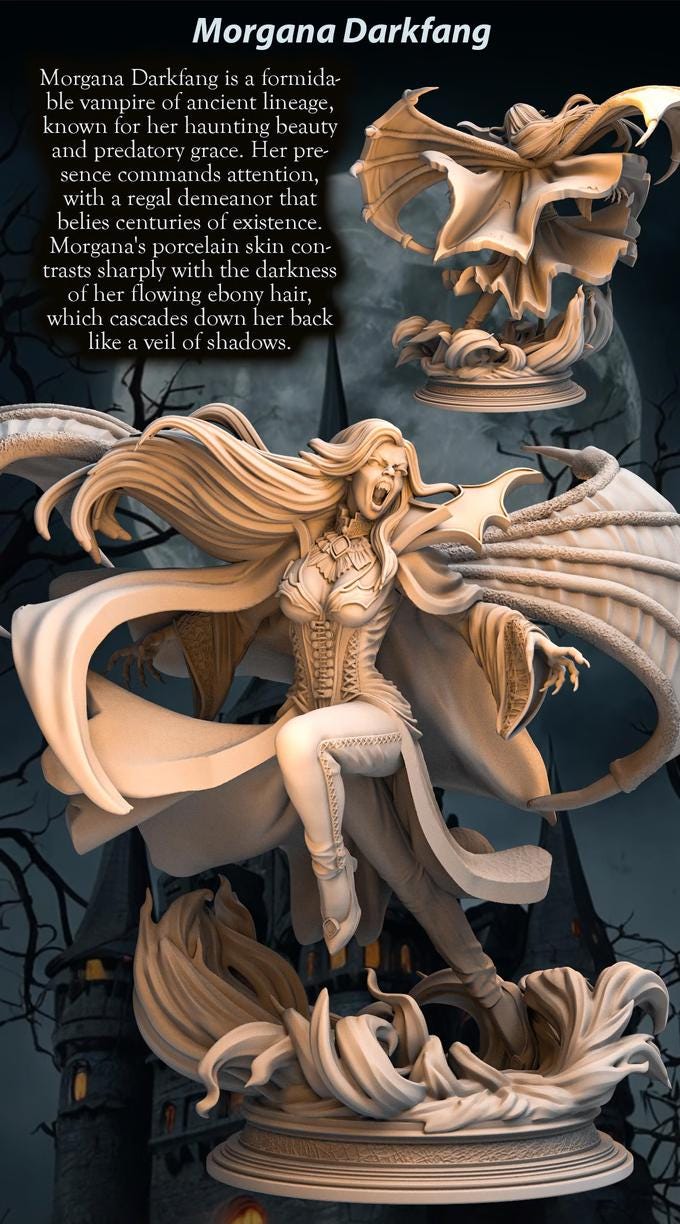Female Vampire Lord Strahd NPC Miniature NSFW Topless versions | 28mm,32mm,54mm,75mm,100mm Scales | Dungeons &amp; Dragons DnD 5e