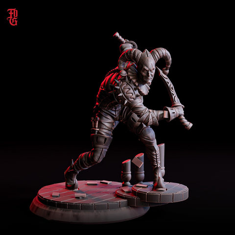 Human Jester Rogue, Thief, Assassin, Arcane Trickster | 28mm,32mm,54mm,75mm,100mm Scale Resin Miniature | Dungeons & Dragons |Flesh of Gods