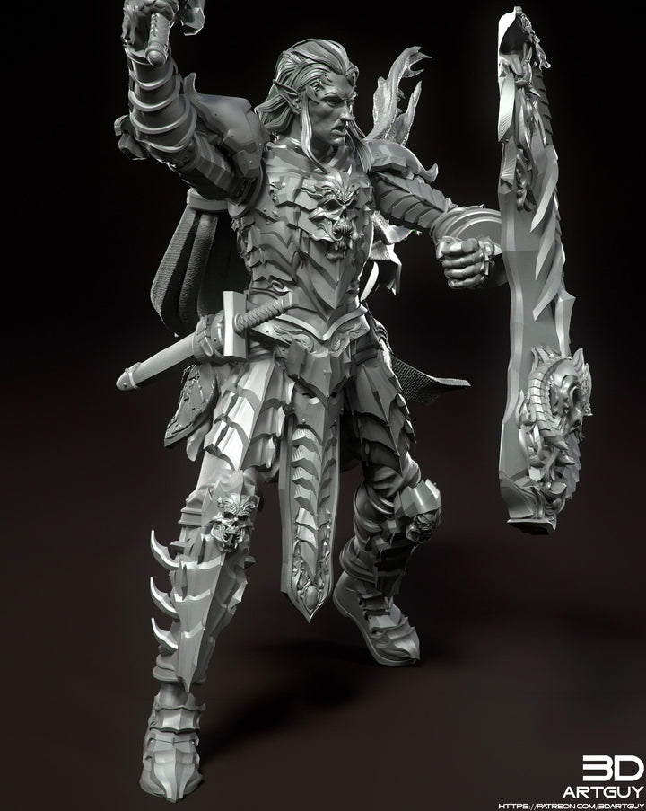Dark Elf Fighter Ranger PC / NPC Unpainted | 28mm,32mm,54mm,75mm,100mm Scale | Resin Dungeons and Dragons D&amp;D 5e | Pathfinder |