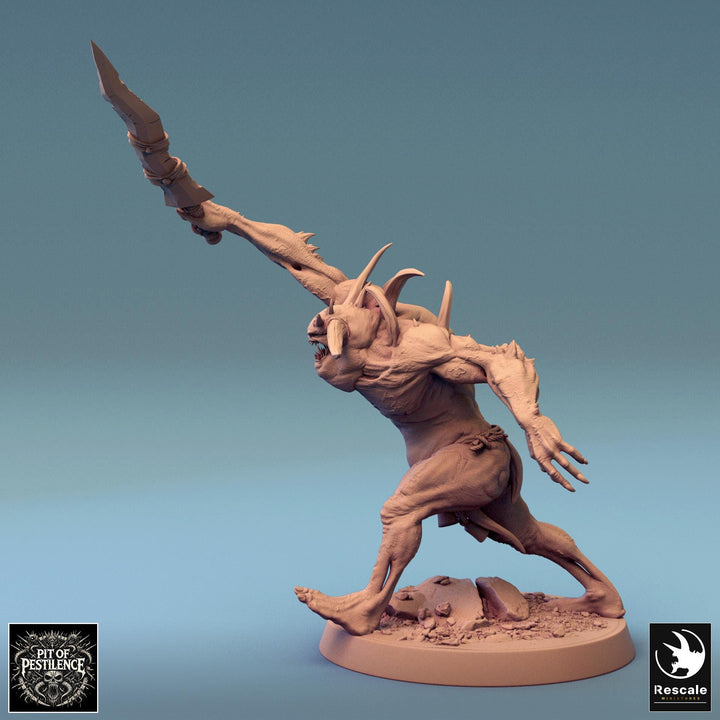 Putrid Fiend Demon, Flesh Golem Eldritch Horror, DnD Unpainted Miniature| 28mm, 32mm (proxy size),54mm,75mm,100mm Scales Dungeons &amp; Dragons