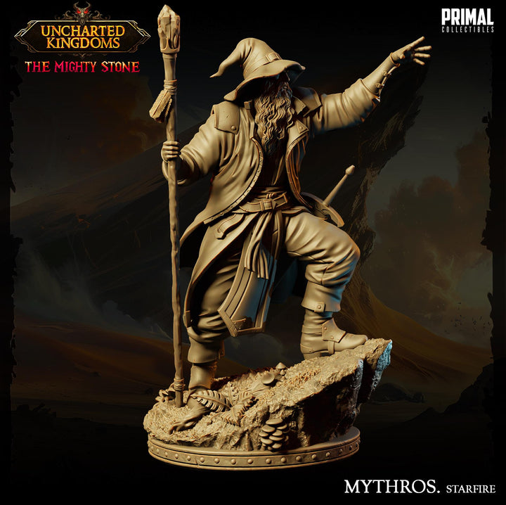 Human Male Legendary Wizard, Sorcerer, Warlock PC NPC Miniature | 28mm,32mm,54mm,75mm,100mm Scales | Dungeons and Dragons | Pathfinder |