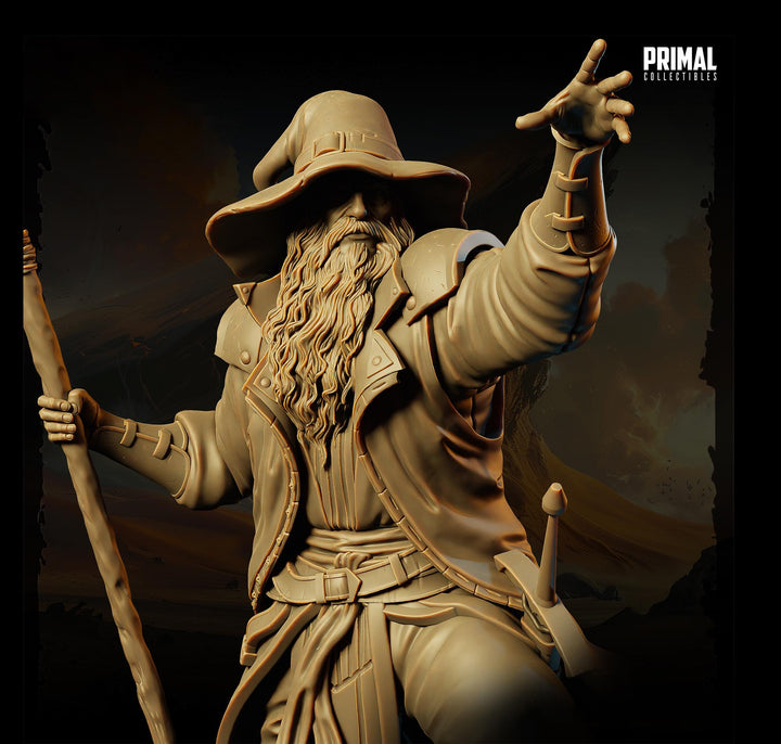Human Male Legendary Wizard, Sorcerer, Warlock PC NPC Miniature | 28mm,32mm,54mm,75mm,100mm Scales | Dungeons and Dragons | Pathfinder |