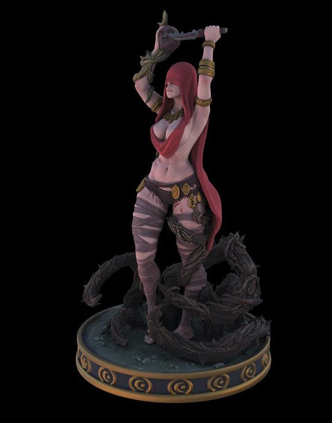 Female Cult Fanatic, Cleric, Warlock, Witch Miniature | 28mm, 32mm,54mm, 75mm, 100mm Scales | Pathfinder Figure | DnD | Figurine unpainted |