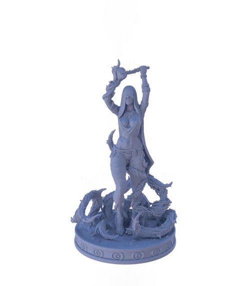 Female Cult Fanatic, Cleric, Warlock, Witch Miniature | 28mm, 32mm,54mm, 75mm, 100mm Scales | Pathfinder Figure | DnD | Figurine unpainted |