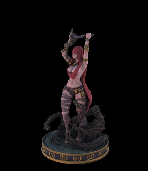 Female Cult Fanatic, Cleric, Warlock, Witch Miniature | 28mm, 32mm,54mm, 75mm, 100mm Scales | Pathfinder Figure | DnD | Figurine unpainted |