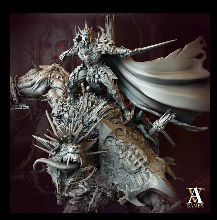 Vampire Lord on Gargantuan Vampiric Beast (3 size options) | 100mm base. 180mm tall to top of rider Head | Dungeons and Dragons |D&amp;D 5e Gift