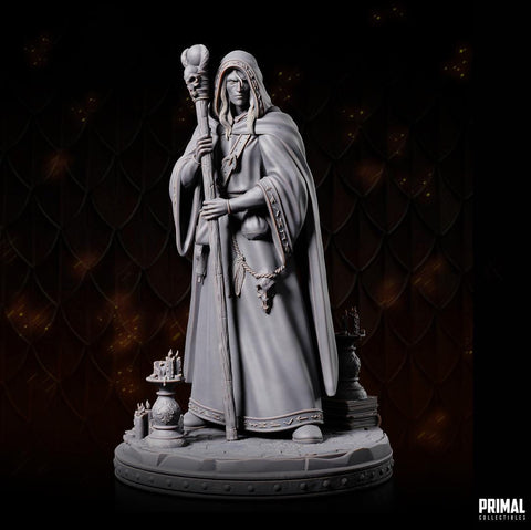 Human Male Wizard, Sorcerer, Warlock PC NPC Miniature | 28mm,32mm,54mm,75mm,100mm Scales | Dungeons and Dragons | Pathfinder | Battle Wizard