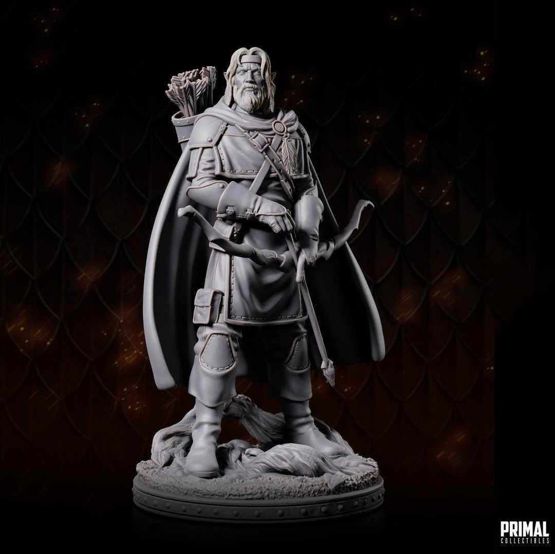 Half-Elf Male Ranger Fighter PC / NPC Miniature | 28mm,32mm,54mm,75mm,100mm Scales | Dungeons and Dragons | Pathfinder | Role playing Figure