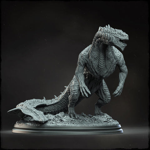 Thundralisk the Swift Fury, Gargantuan Lizard Monster (4 sizes) D&D Miniature | 265mm Long | Resin Statue Figurine Dungeons and Dragons 5e