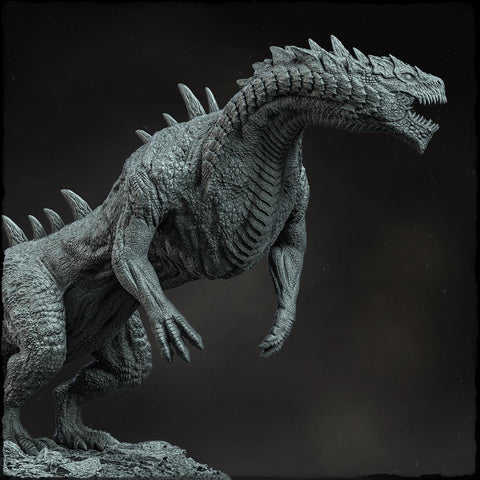 Thundralisk the Swift Fury, Gargantuan Lizard Monster (4 sizes) D&D Miniature | 265mm Long | Resin Statue Figurine Dungeons and Dragons 5e