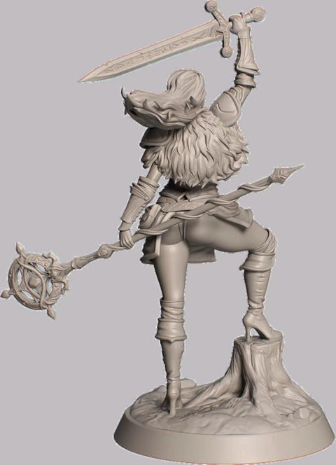 Female Human Sorlock, Sorcerer, Wizard, Hexblade Warlock Pinup PC NPC Unpainted Resin | 28mm, 32mm,54mm,75mm,100mm Scale |Dungeons & Dragons