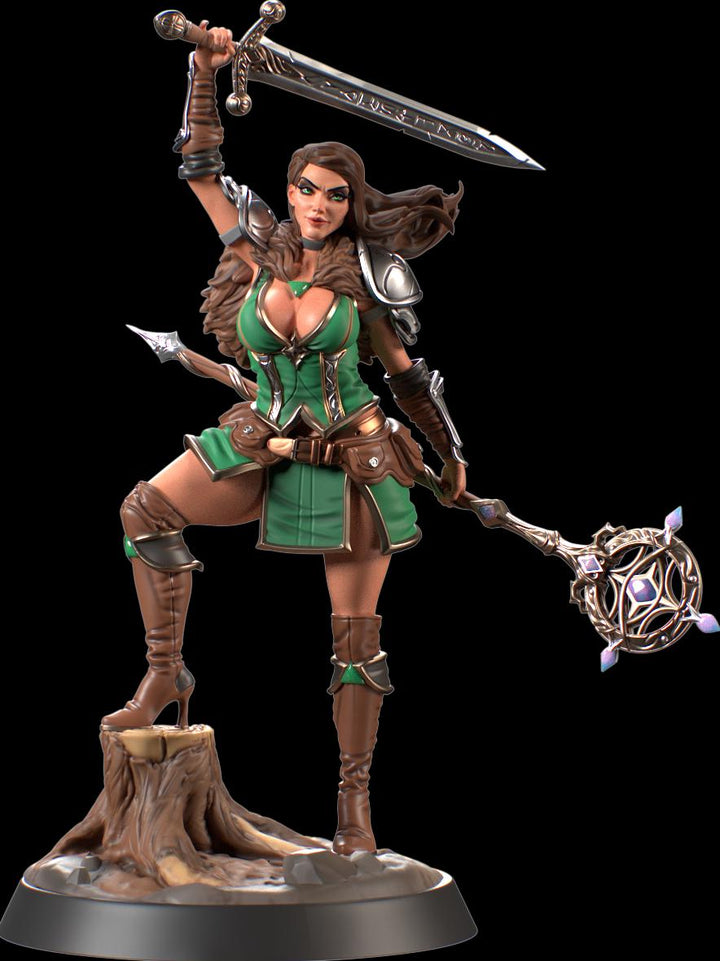 Female Human Sorlock, Sorcerer, Wizard, Hexblade Warlock Pinup PC NPC Unpainted Resin | 28mm, 32mm,54mm,75mm,100mm Scale |Dungeons &amp; Dragons