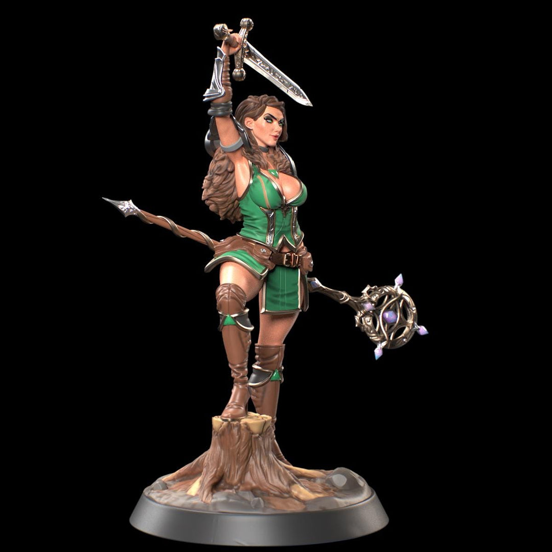 Female Human Sorlock, Sorcerer, Wizard, Hexblade Warlock Pinup PC NPC Unpainted Resin | 28mm, 32mm,54mm,75mm,100mm Scale |Dungeons &amp; Dragons