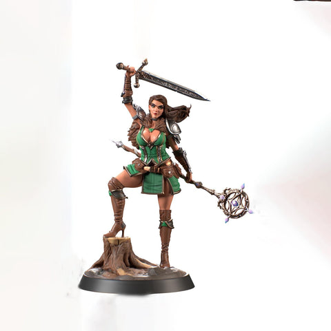 Female Human Sorlock, Sorcerer, Wizard, Hexblade Warlock Pinup PC NPC Unpainted Resin | 28mm, 32mm,54mm,75mm,100mm Scale |Dungeons & Dragons