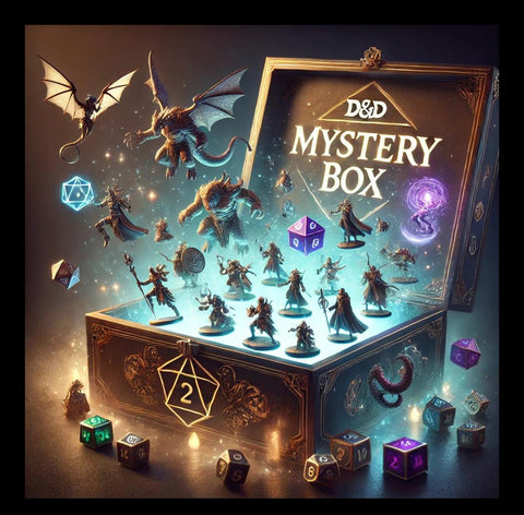 Miniatures Mystery Box D&D 5e Fantasy box of 5 or 10 minis + bases included | No Duplicates | Dungeons and Dragons Miniatures | Pathfinder |