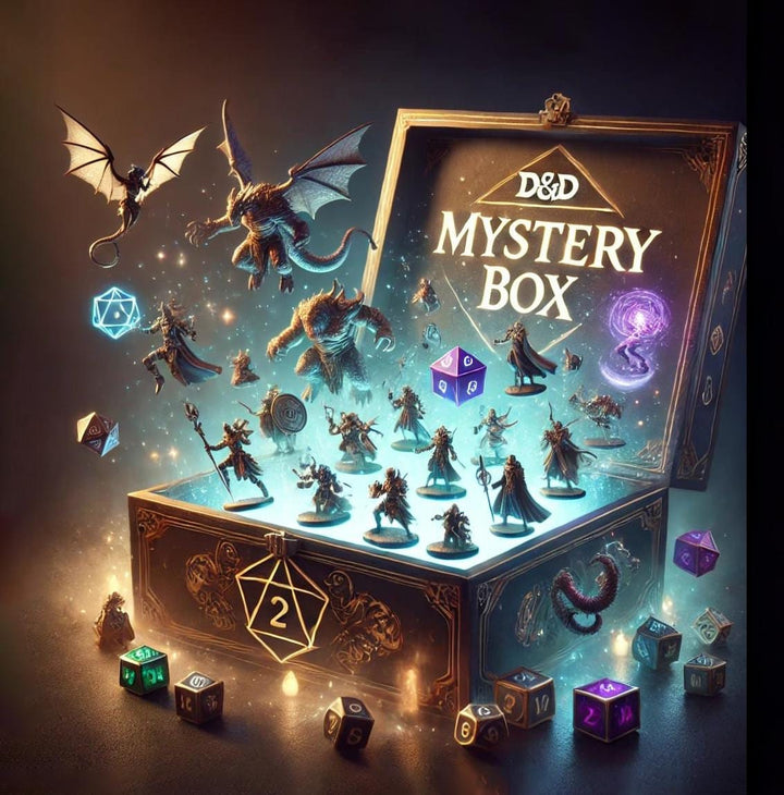 Miniatures Mystery Box D&amp;D 5e Fantasy box of 5 or 10 minis + bases included | No Duplicates | Dungeons and Dragons Miniatures | Pathfinder |