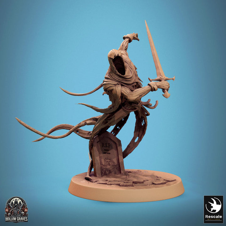 Ghost Undead Monster, Scythe or Sword Options (5 sizes), DnD 5e Unpainted Mini| 28mm, 32mm,54mm,75mm,100mm Scales | Dungeons &amp; Dragons