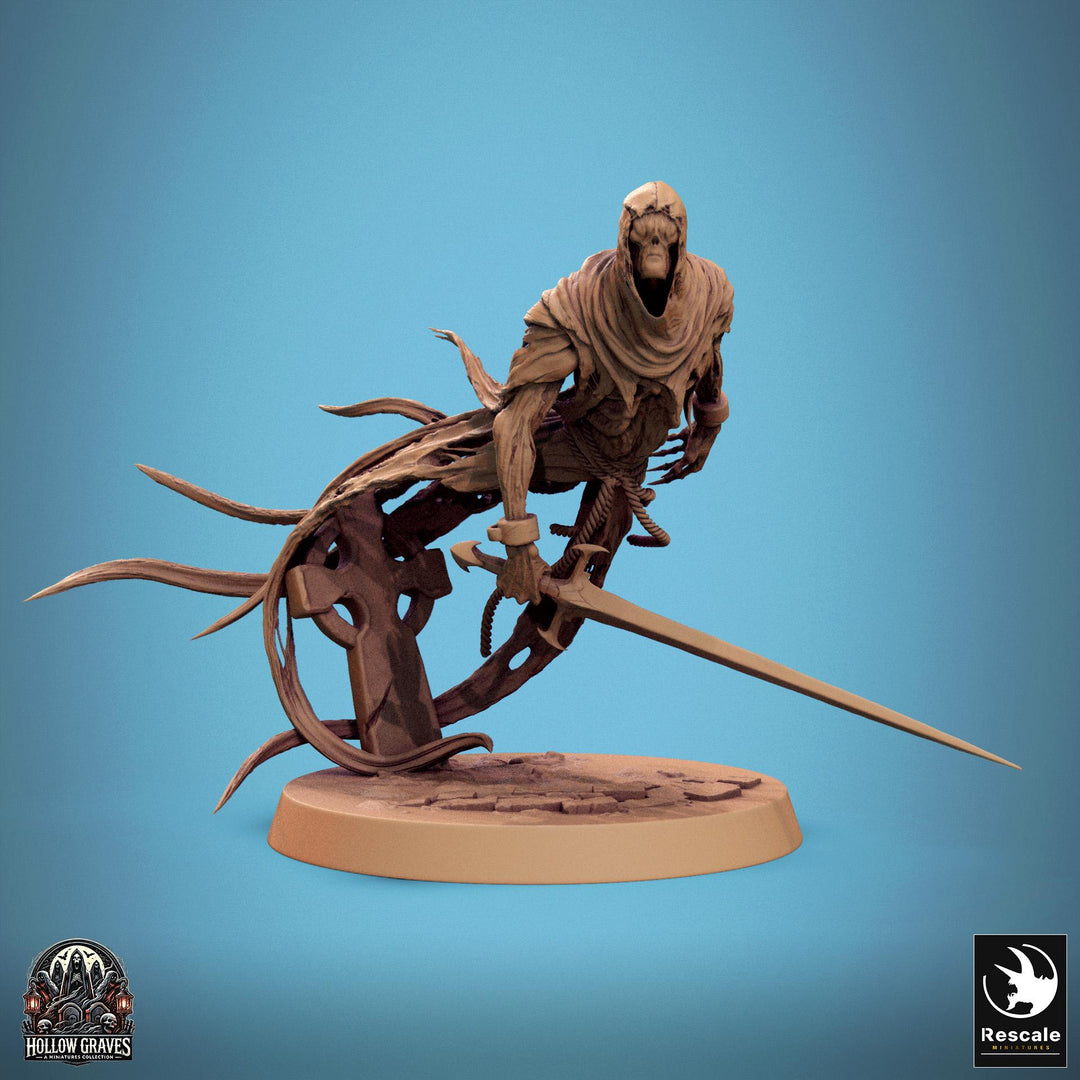 Ghost Undead Monster, Scythe or Sword Options (5 sizes), DnD 5e Unpainted Mini| 28mm, 32mm,54mm,75mm,100mm Scales | Dungeons &amp; Dragons