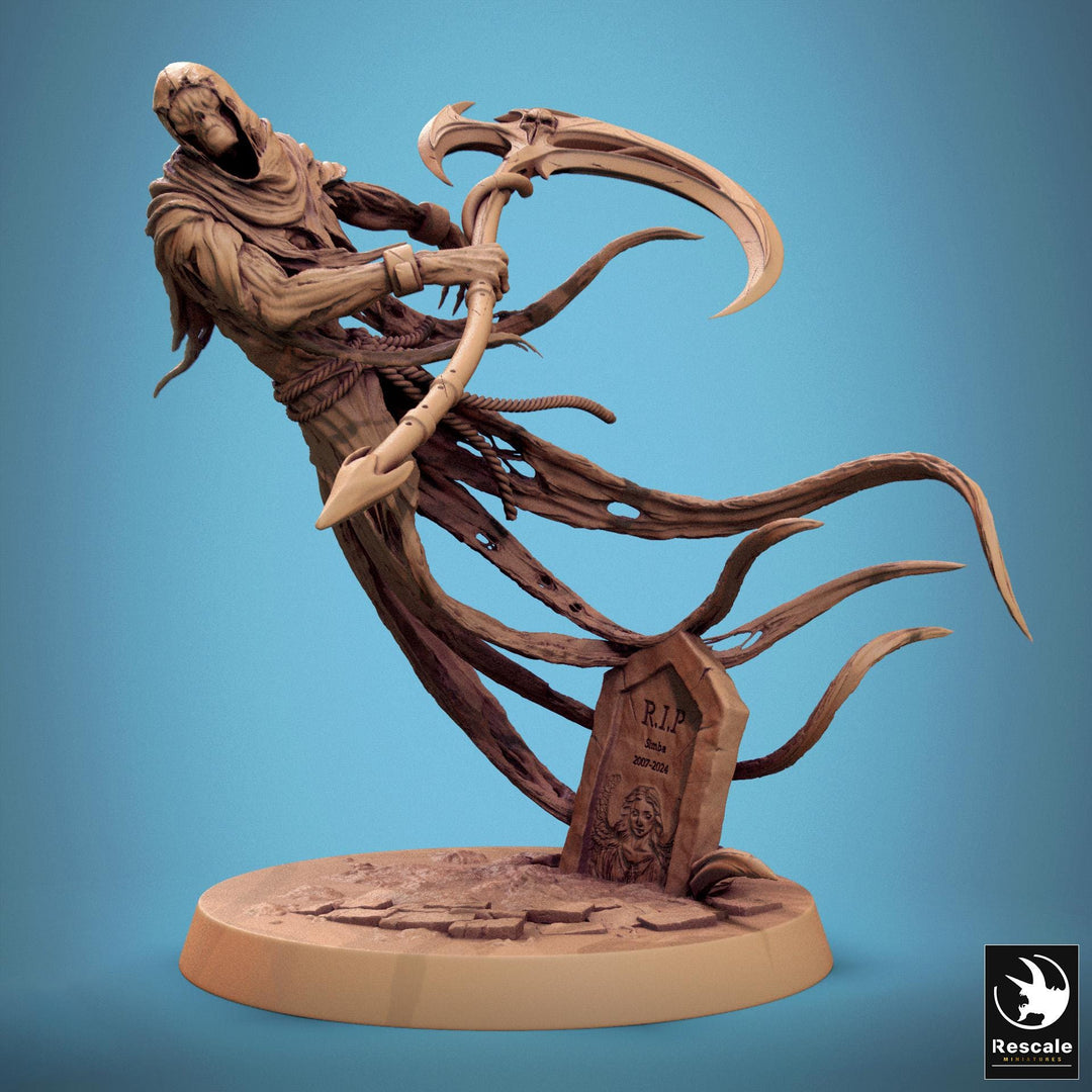 Ghost Undead Monster, Scythe or Sword Options (5 sizes), DnD 5e Unpainted Mini| 28mm, 32mm,54mm,75mm,100mm Scales | Dungeons &amp; Dragons