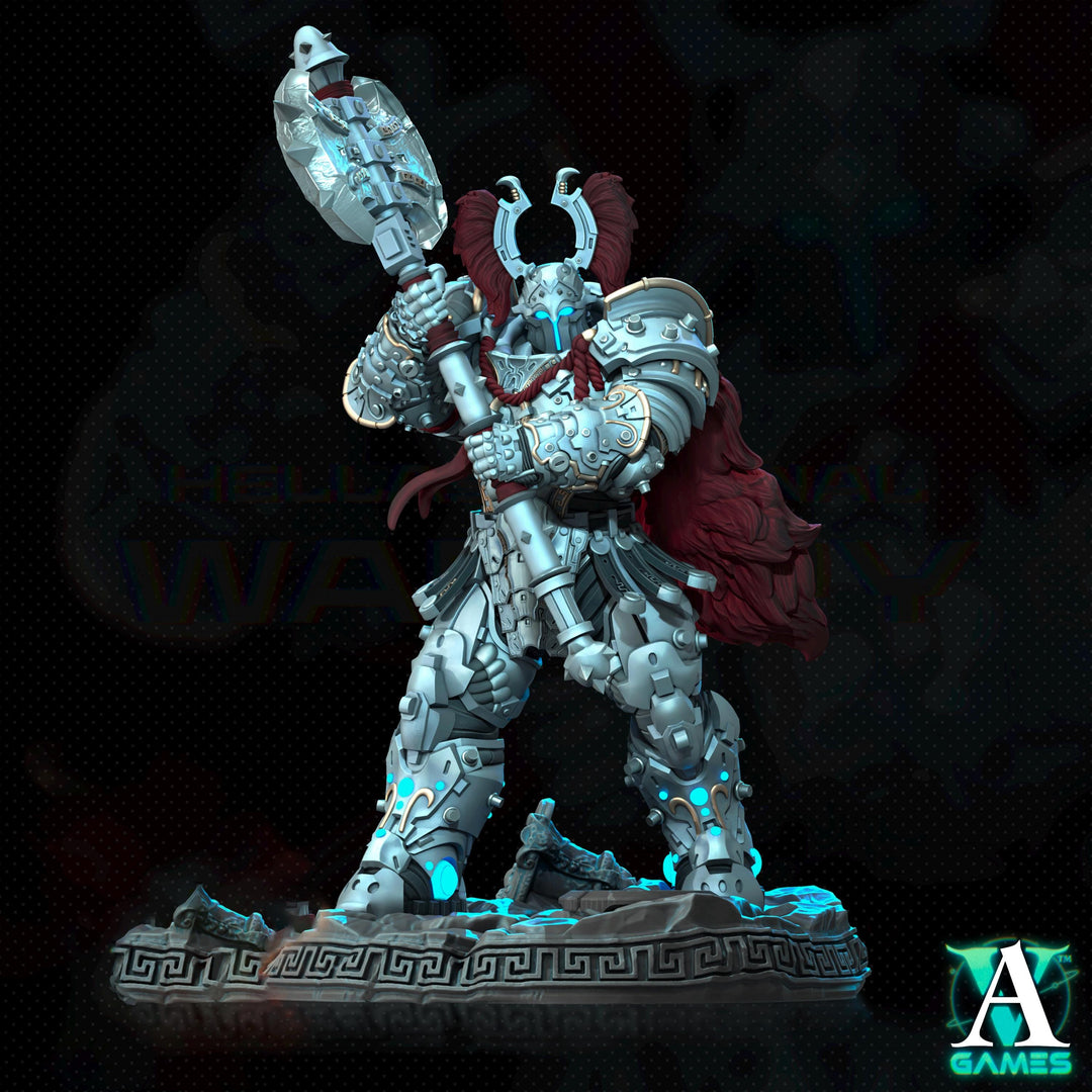 Sci-Fi Miniature Space Knight, Hellas Eternal | 28mm,32mm, 54mm, 75mm,100mm Scales | Resin Mini | Archvillain Games