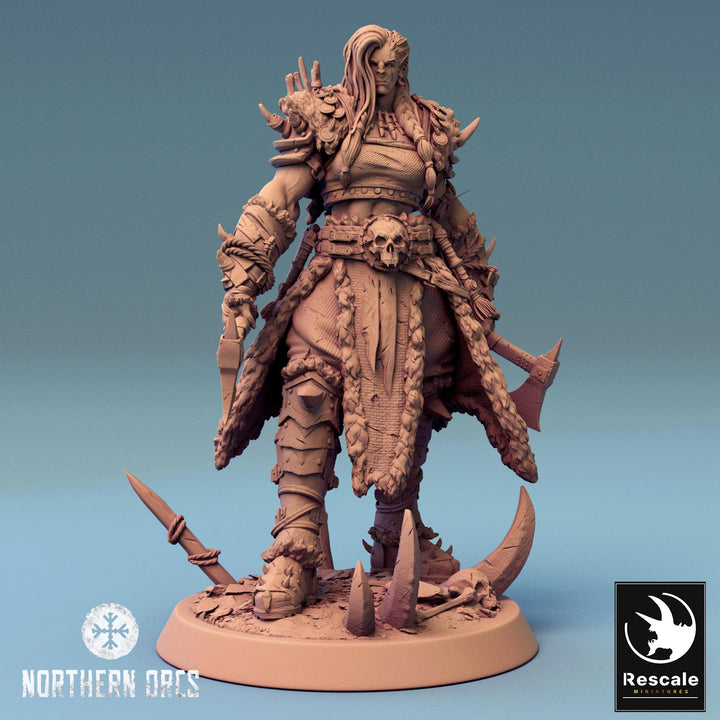 Orc Queen Female Fighter Barbarian , Half-Orc PC / NPC | Scales: 28mm,32mm ,54mm,75mm,100mm Megaboss | Dungeons &amp; Dragons 5e | Pathfinder