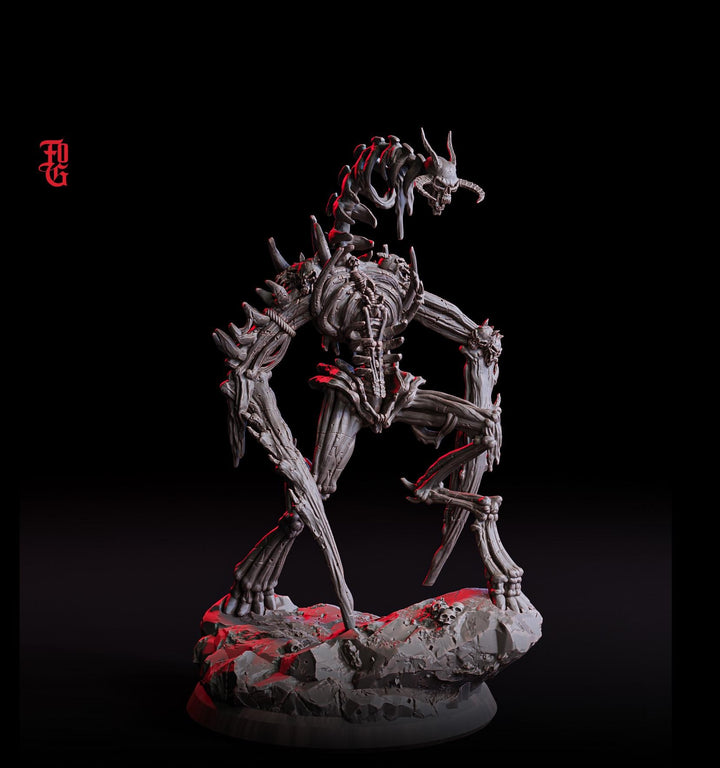 Undead Bone Construct, Demon Fiend, Miniature | 4 Sizes Medium, Large, Huge, Gargantuan | Dungeons and Dragons 5e Pathfinder | Flesh of Gods