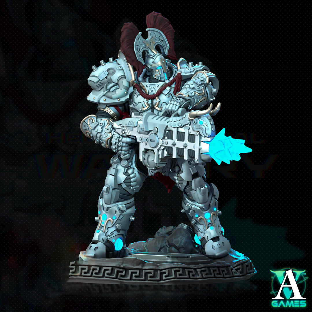 Sci-Fi Miniature Space Knight, Hellas Eternal | 28mm,32mm, 54mm, 75mm,100mm Scales | Resin Mini | Archvillain Games