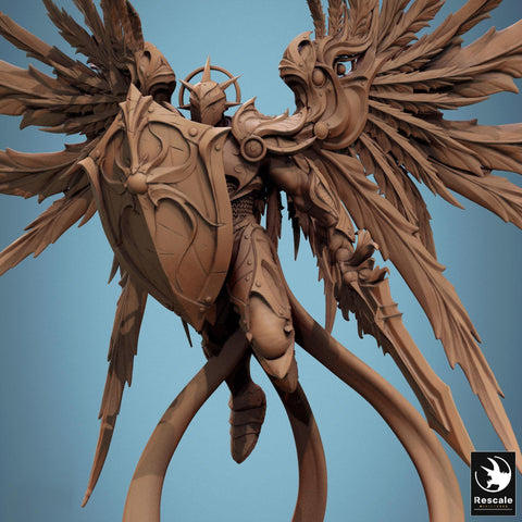 Winged Paladin, Male Celestial Angel, Solar, Deva (2 Poses), DnD 5e Unpainted Mini | 28mm, 32mm,54mm,75mm,100mm Scales |Dungeons & Dragons