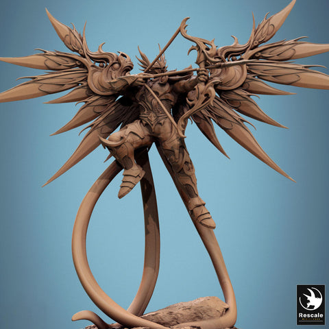 Winged Paladin, Male Celestial Angel, Solar, Deva (2 Poses), DnD 5e Unpainted Mini | 28mm, 32mm,54mm,75mm,100mm Scales |Dungeons & Dragons