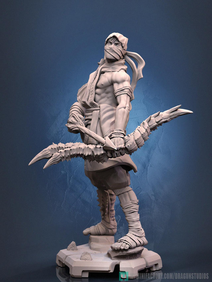 Human Rogue Assassin Ranger Ninja PC NPC | UNPAINTED Miniature | 28mm,32mm,54mm,75mm,100mm Scales | Pathfinder Figure DnD | Figurine