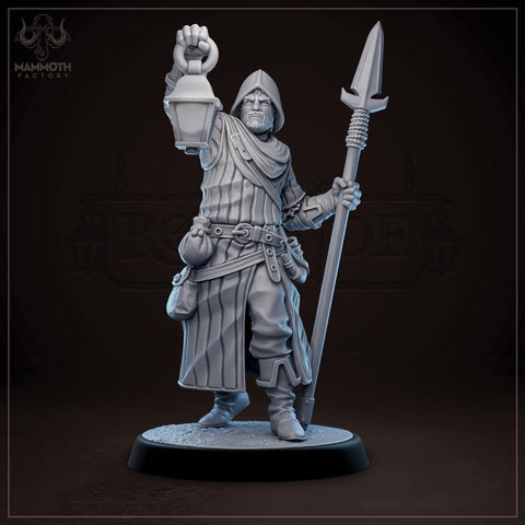 Human Male Fighter, Guard, Ranger with Polearm PC / NPC | 28mm, 32mm,54mm,75mm,100mm Resin Miniature |Dungeons and Dragons |Mammoth Factory