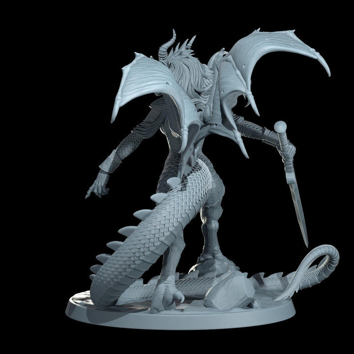 Female Dragonborn Fighter, Barbarian, Ranger, PC NPC Miniature | NSFW Topless &amp; Nude versions | 28mm, 32mm,54mm, 75mm, 100mm Scales |DnD 5e