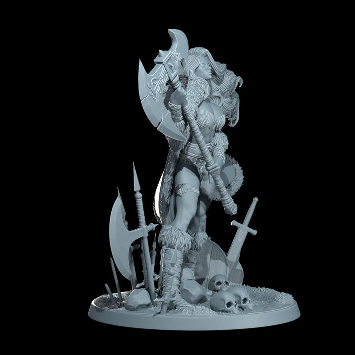 Female Human Barbarian, Fighter, Ranger, PC NPC Miniature | NSFW Topless &amp; Nude versions | 28mm, 32mm,54mm, 75mm, 100mm Scales |DnD 5e