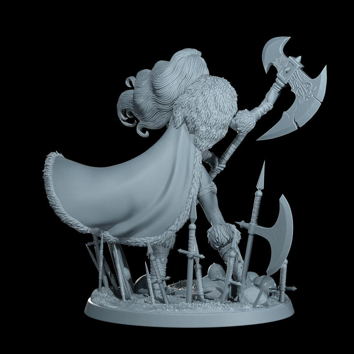 Female Human Barbarian, Fighter, Ranger, PC NPC Miniature | NSFW Topless &amp; Nude versions | 28mm, 32mm,54mm, 75mm, 100mm Scales |DnD 5e
