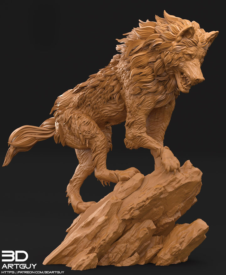 DireWolf (5 sizes ) Unpainted | 28mm,32mm,54mm,75mm,100mm Scale | Resin Dungeons and Dragons D&amp;D 5e | Pathfinder |