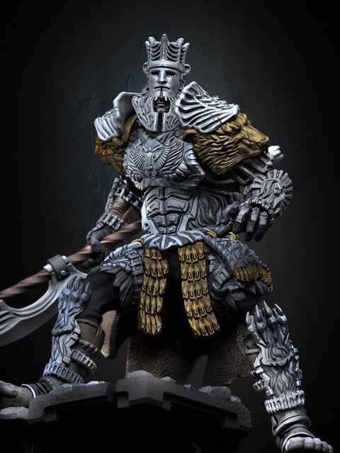 Fighter Polearm Master PC NPC |Unpainted Miniature| 28mm,32mm,54mm,75mm,100mm Scales | Pathfinder Figure | DnD | Figurine unpainted |