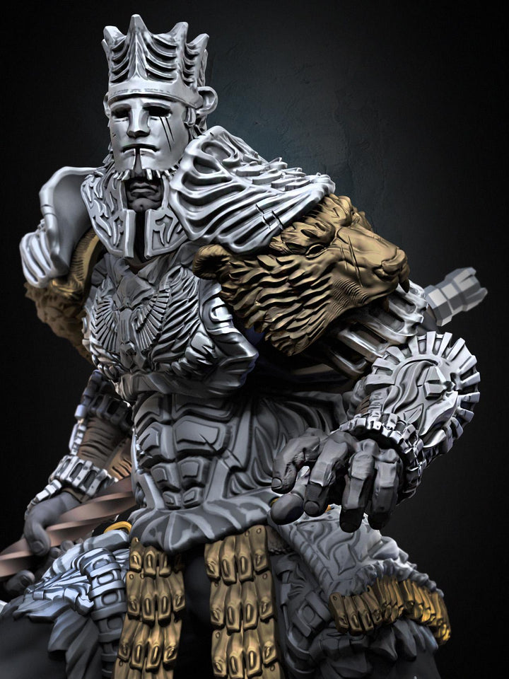 Fighter Polearm Master PC NPC |Unpainted Miniature| 28mm,32mm,54mm,75mm,100mm Scales | Pathfinder Figure | DnD | Figurine unpainted |