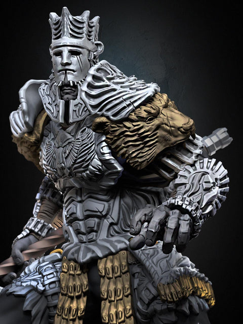 Fighter Polearm Master PC NPC |Unpainted Miniature| 28mm,32mm,54mm,75mm,100mm Scales | Pathfinder Figure | DnD | Figurine unpainted |