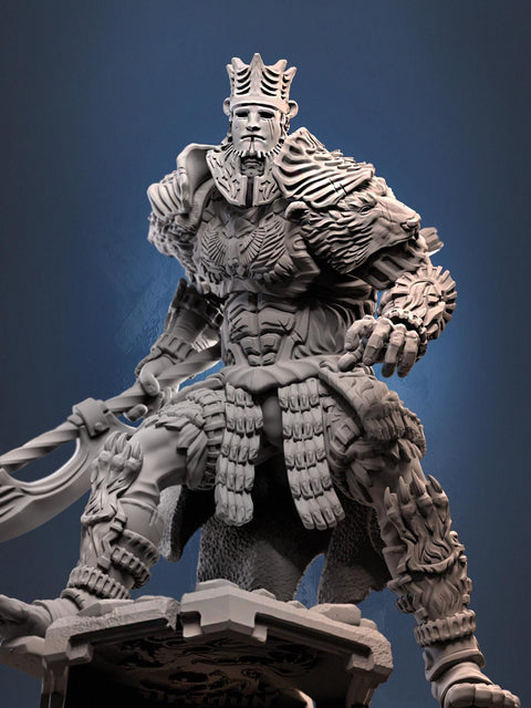 Fighter Polearm Master PC NPC |Unpainted Miniature| 28mm,32mm,54mm,75mm,100mm Scales | Pathfinder Figure | DnD | Figurine unpainted |