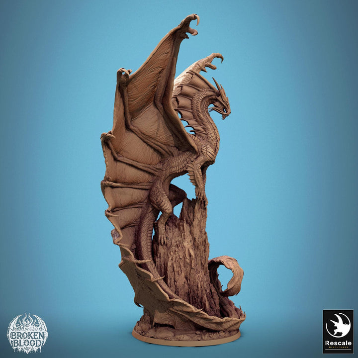 Ancient Legendary Gold Dragon (4 sizes) D&amp;D Resin Miniature | 290mm Wing Span, 217mm Height | Dungeons and Dragons 5e Pathfinder| Great gift